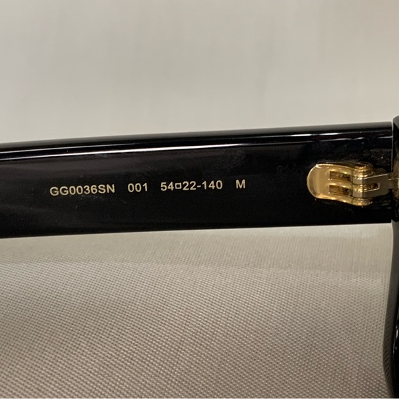 NEW GUCCI SUNGLASSES GG 0036SN 001 BLACK/GRAY 54MM AUTHENTIC 0036 - Picture 3 of 5